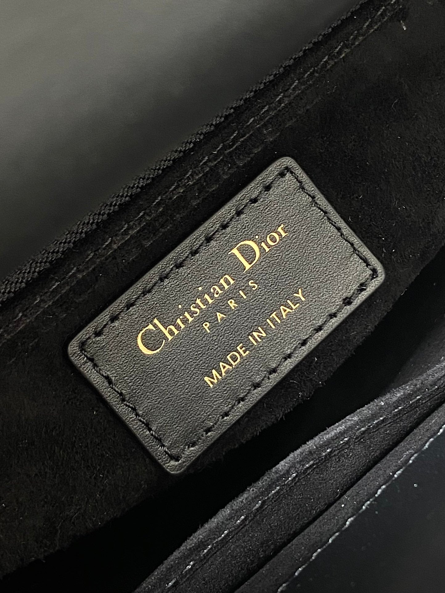 DIOR SMALL 20 BAG BLACK LAMBSKIN WITH SHOOTING STAR EMBROIDERY WOMEN
