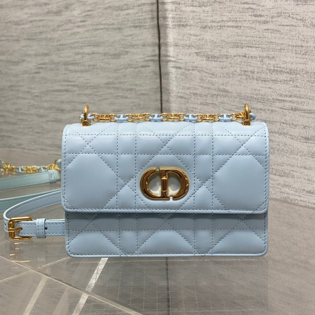 DIOR MISS CARO MINI BAG 17 IN BABY BLUE MACROCANNAGE LAMBSKIN
