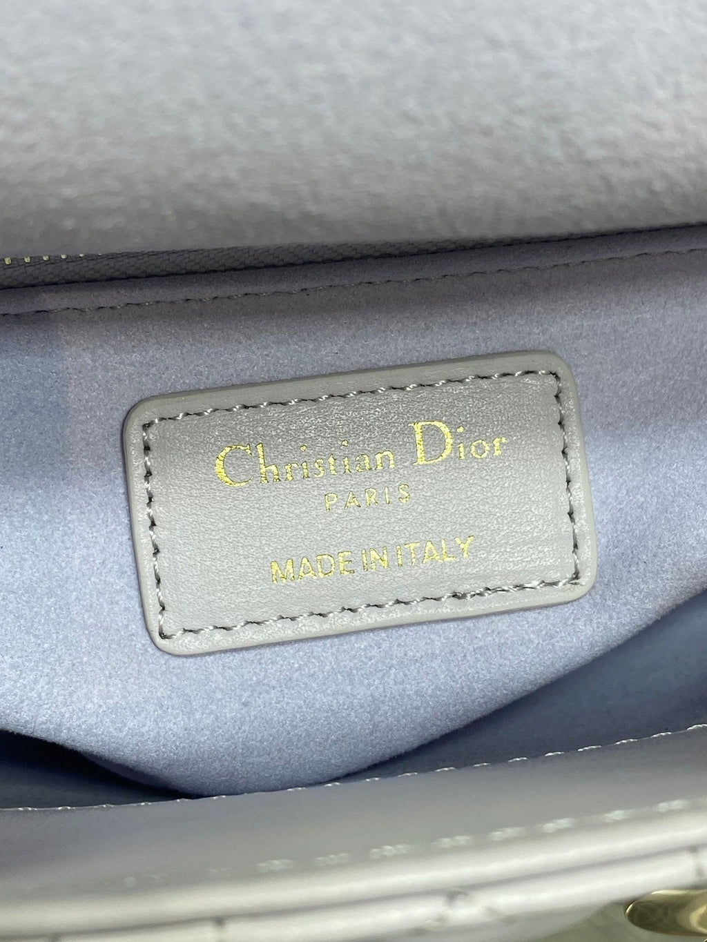 DIOR 25S MINI LADY  BAG 17 IN LILAC CANNAGE CALFSKIN GOLD HARDWARE
