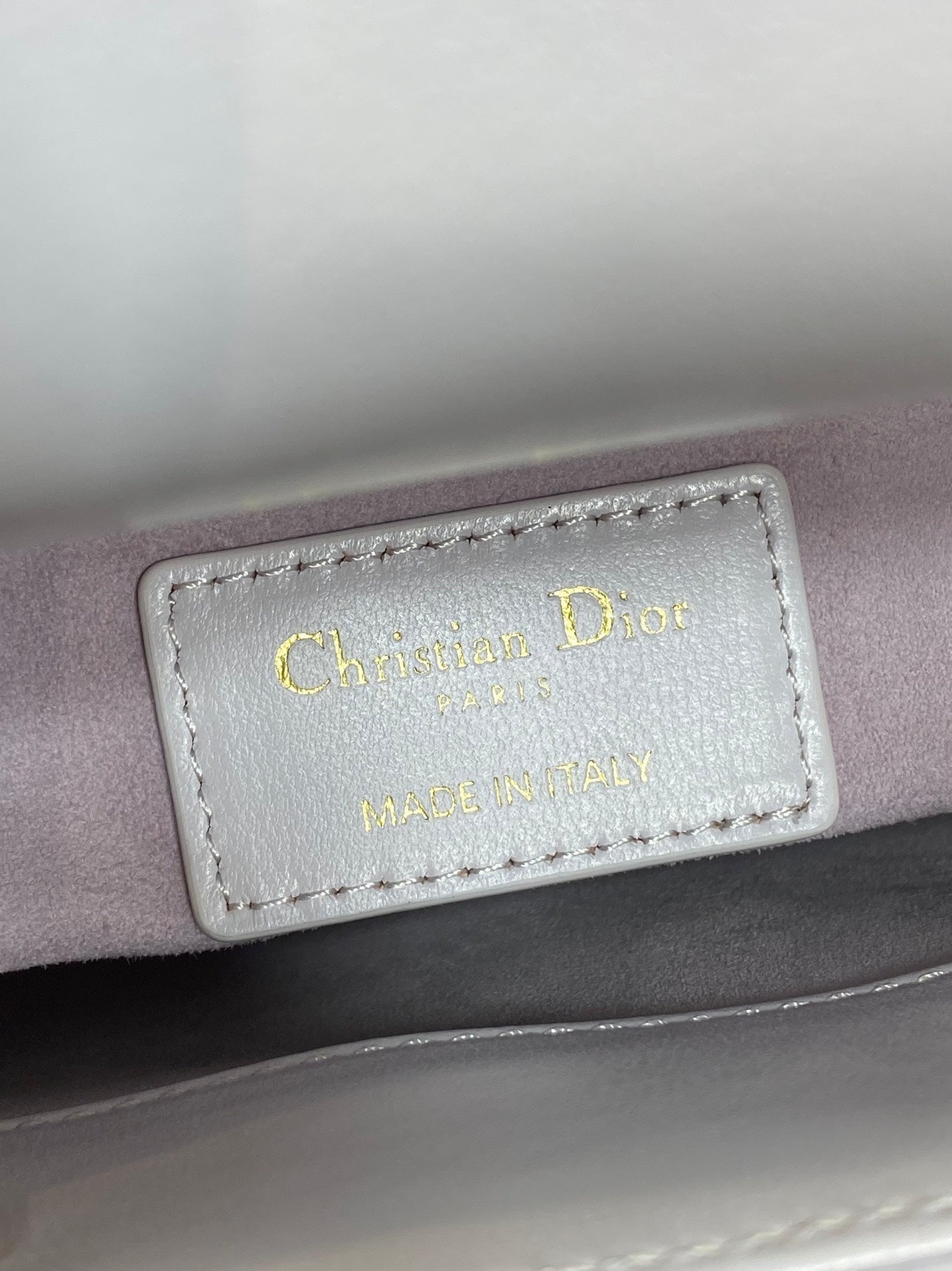 DIOR 25S MINI LADY  BAG 17 IN LILAC CALFSKIN CHARM CRYSTAL EMBELLISHMENTS