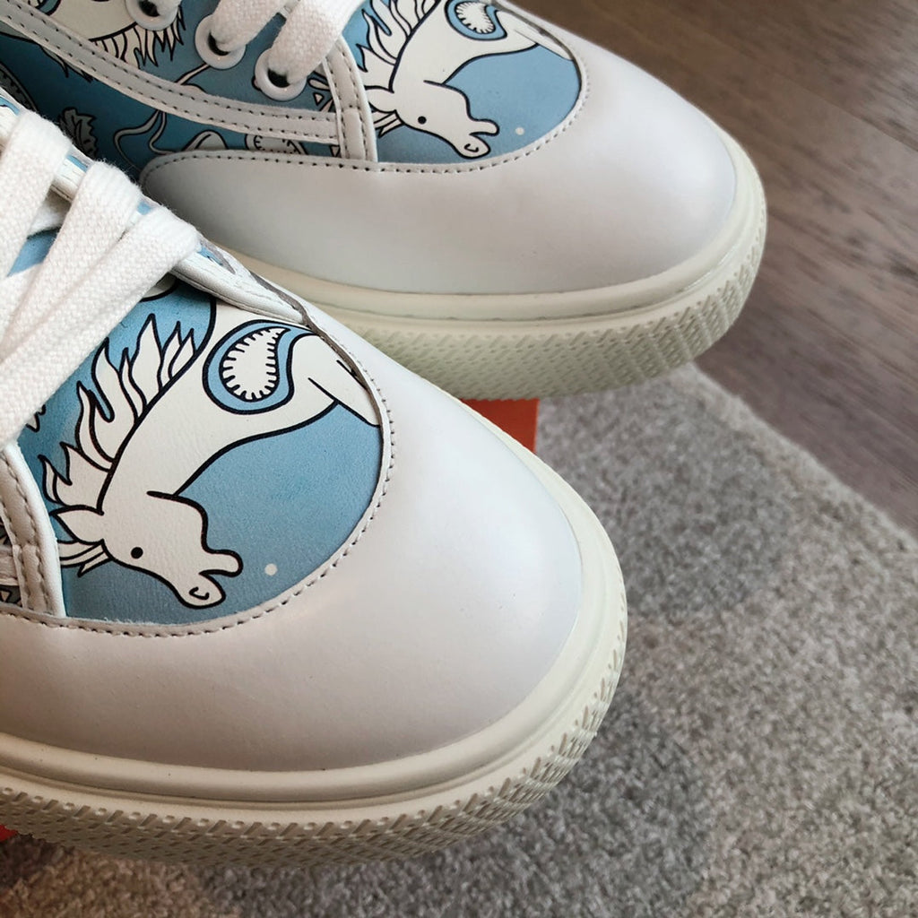 HERMES GET SNEAKER WHITE CALFSKIN WITH SKY MOTIFS