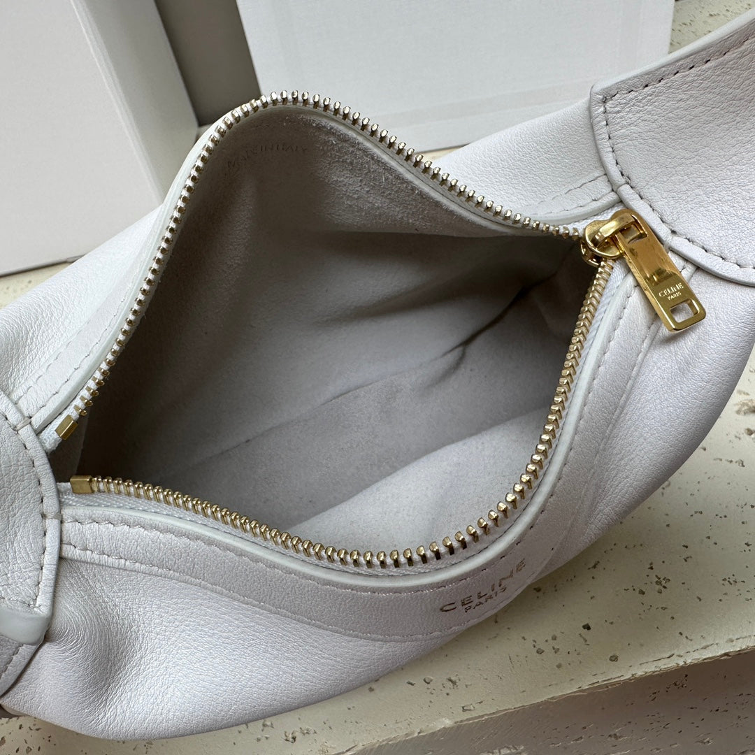 CELINE MINI 19 ROMY IN WHITE SUPPLE CALFSKIN
