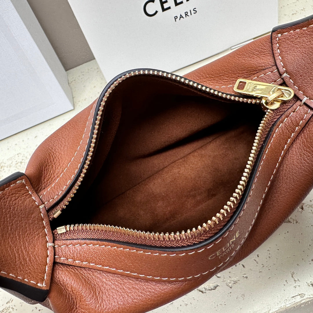 CELINE MINI 19 ROMY IN BRONZE BROWN SUPPLE CALFSKIN