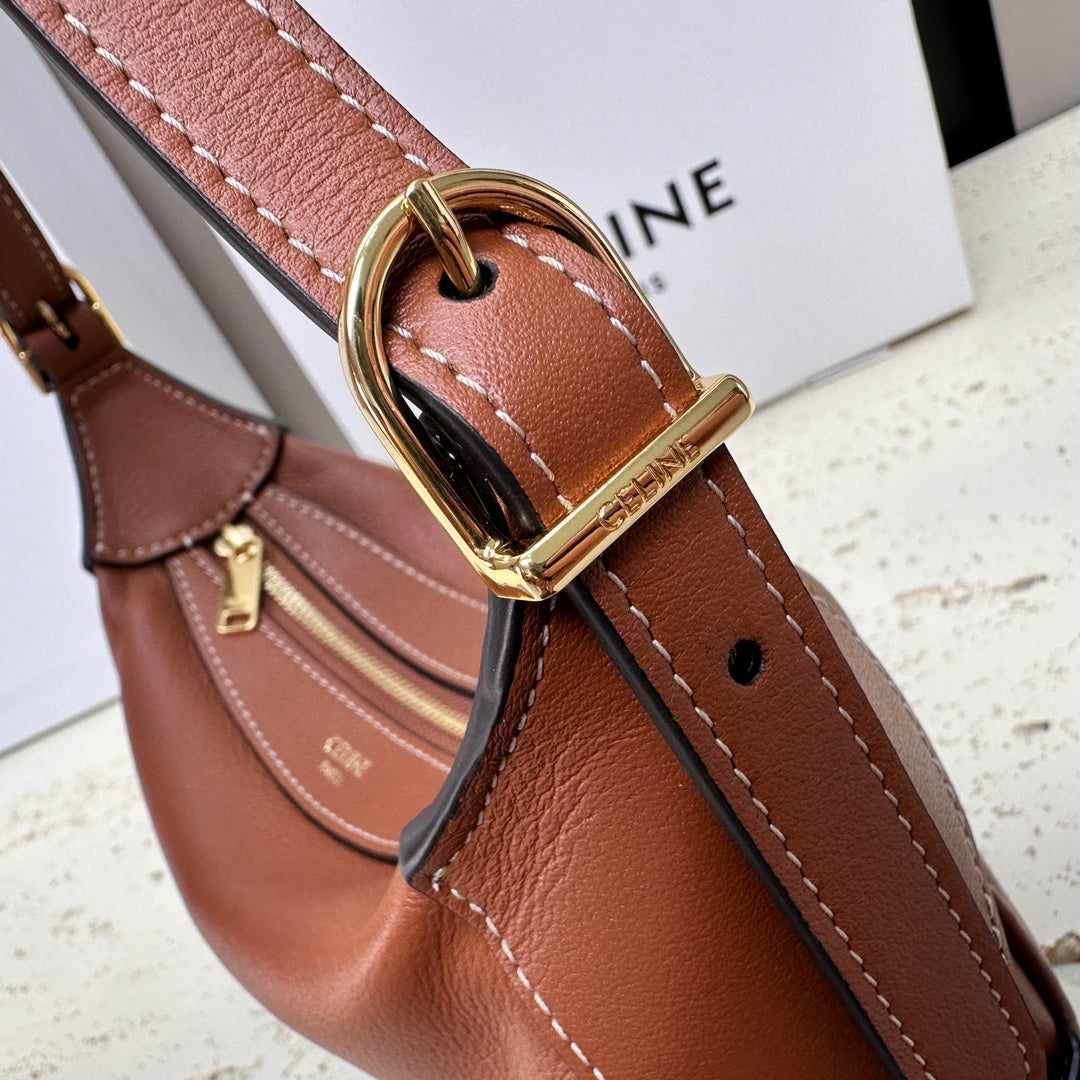 CELINE MINI 19 ROMY IN BRONZE BROWN SUPPLE CALFSKIN