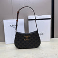 CELINE MINI 22 TILLY BAG IN TRIOMPHE CANVAS AND CALFSKIN