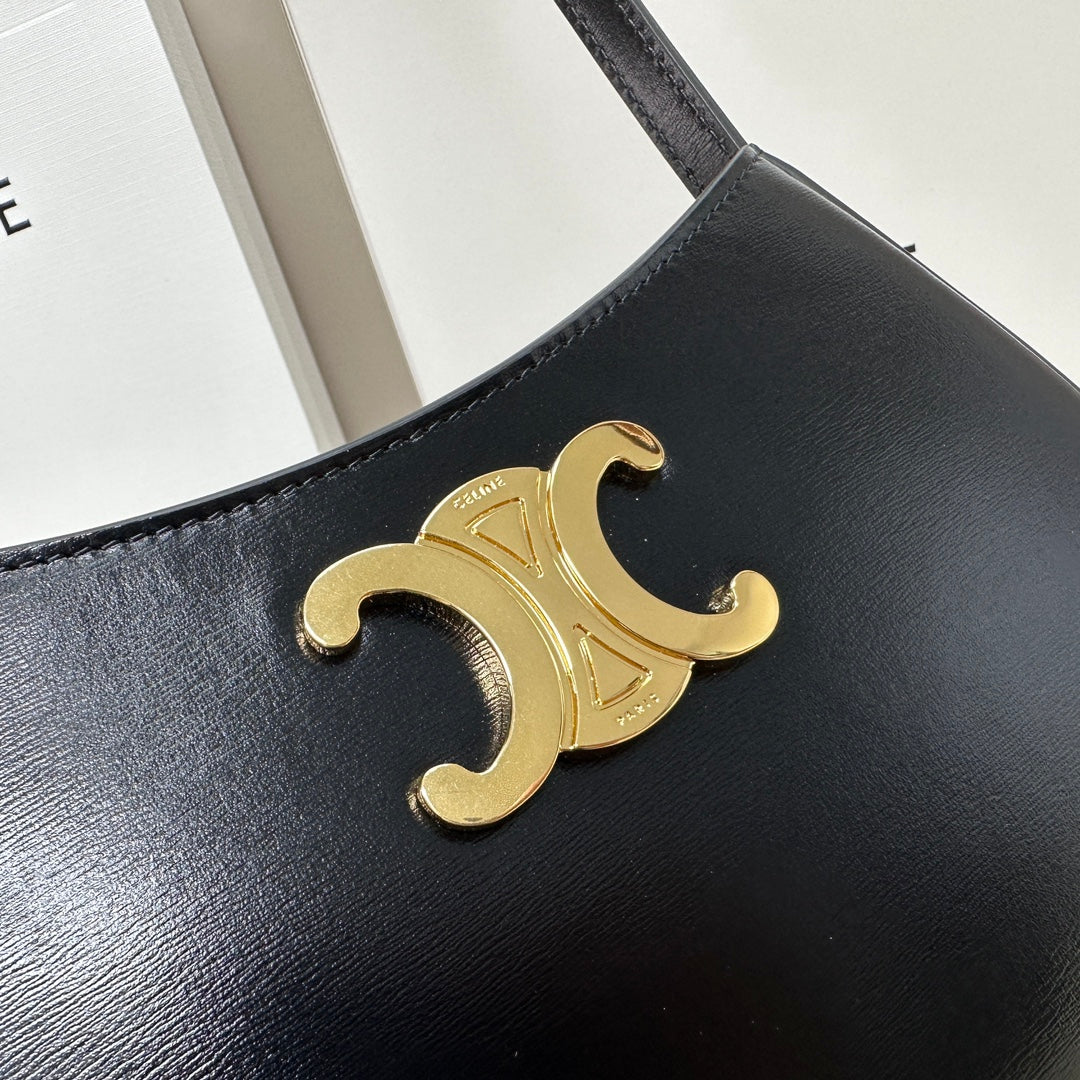 CELINE MINI 22 TILLY BAG IN BLACK SHINNY CALFSKIN