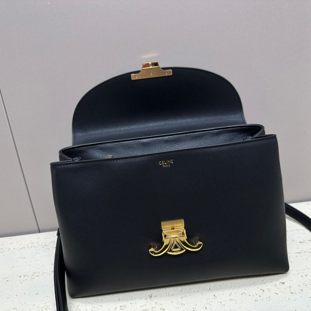 CELINE NINO TEEN MEDIUM 25 BAG IN BLACK SOLF CALFSKIN