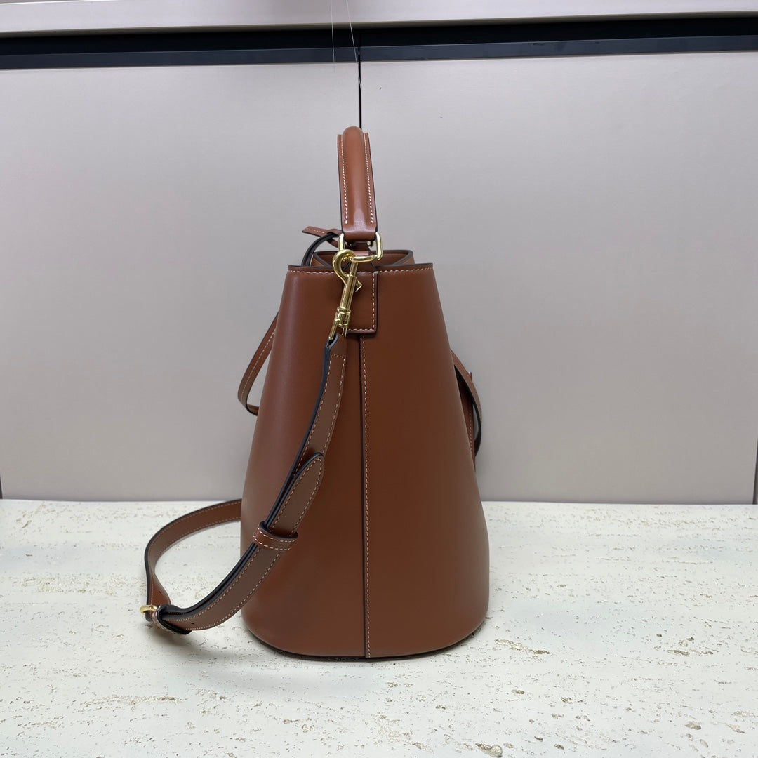 CELINE MEDIUM 28 LOUISE BAG IN BRONZE BROWN SMOOTH CALFSKIN
