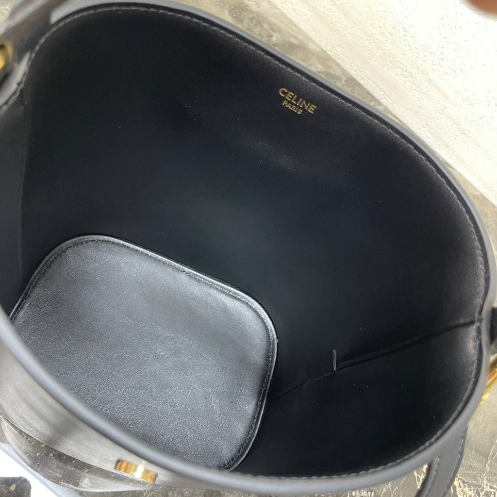 CELINE MINI 19 LOUISE BAG IN BLACK SMOOTH CALFSKIN