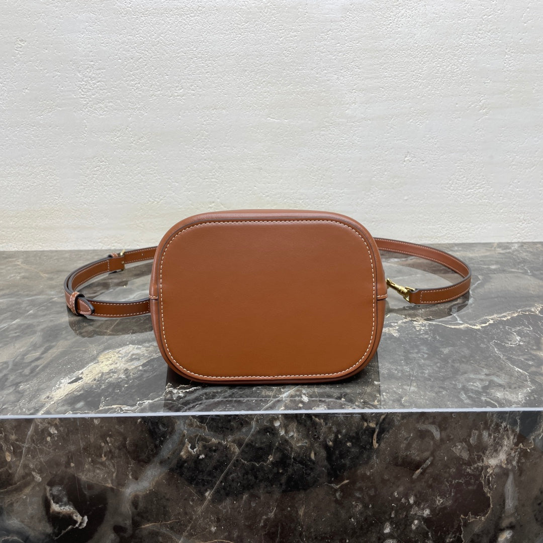 CELINE MINI 19 LOUISE BAG IN BRONZE BROWN SMOOTH CALFSKIN