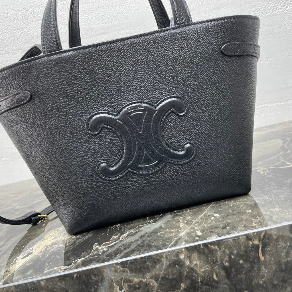 CELINE MINI CABAS ANAÏS CUIR TRIOMPHE 21 IN BLACK GRAINED CALFSKIN