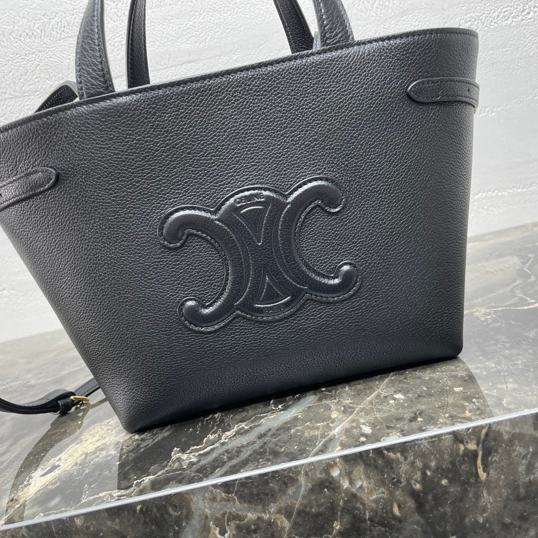 CELINE MINI CABAS ANAÏS CUIR TRIOMPHE 21 IN BLACK GRAINED CALFSKIN