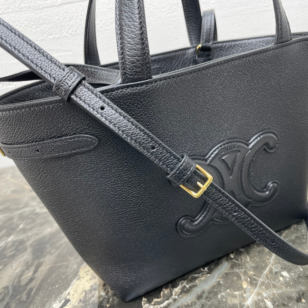 CELINE MINI CABAS ANAÏS CUIR TRIOMPHE 21 IN BLACK GRAINED CALFSKIN