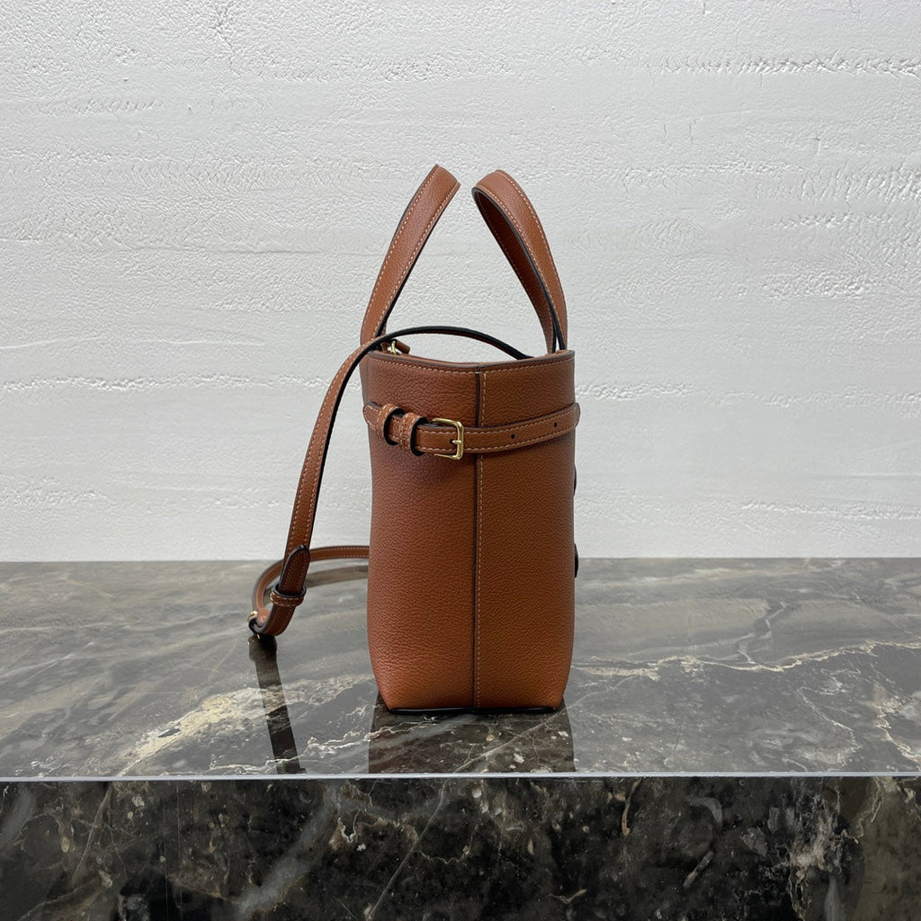 CELINE MINI CABAS ANAÏS CUIR TRIOMPHE 21 IN BRONZE ORANGE GRAINED CALFSKIN