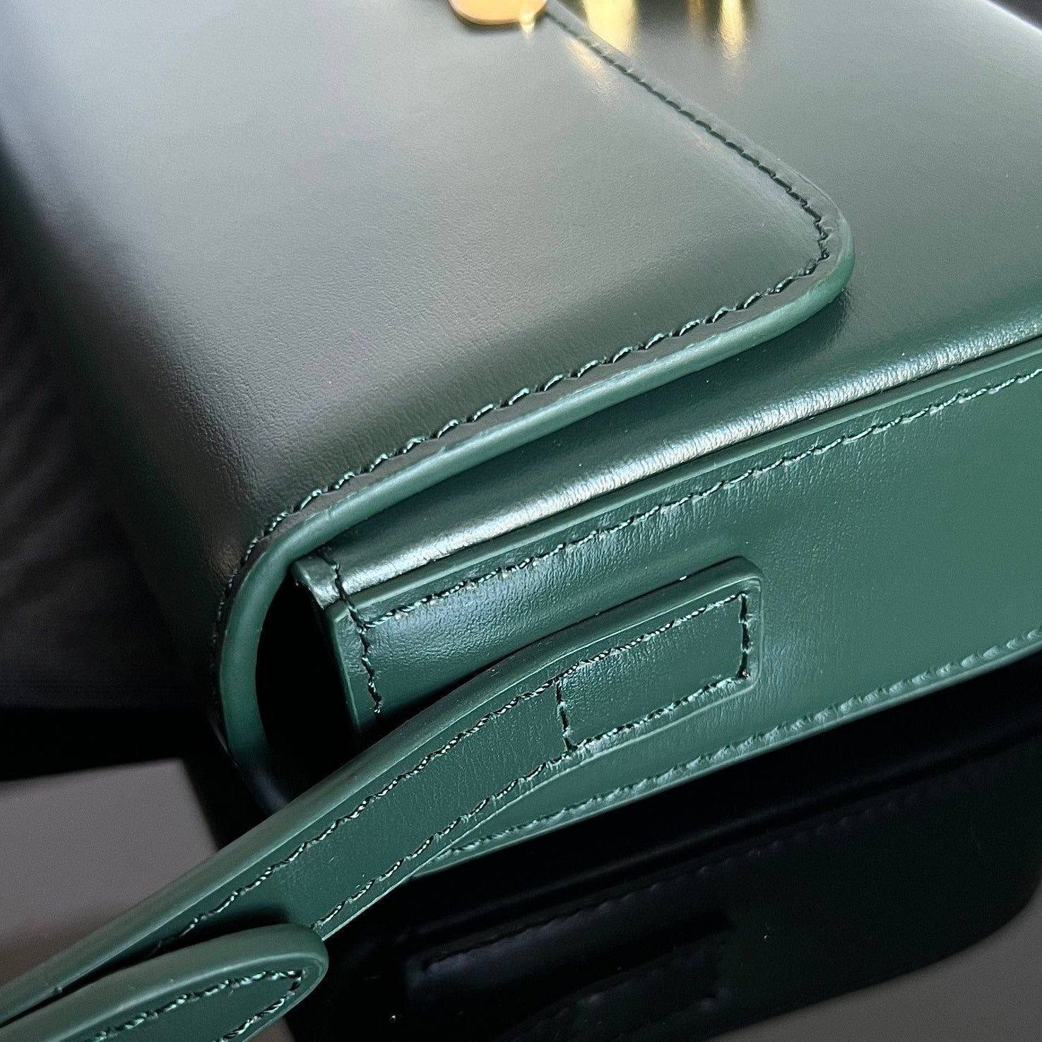 CELINE TRIOMPHE 20 DARK GREEN CALFSKIN