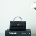 CHANEL 25S KELLY IN BLACK LAMBSKIN WITH GOLD HARDWARE