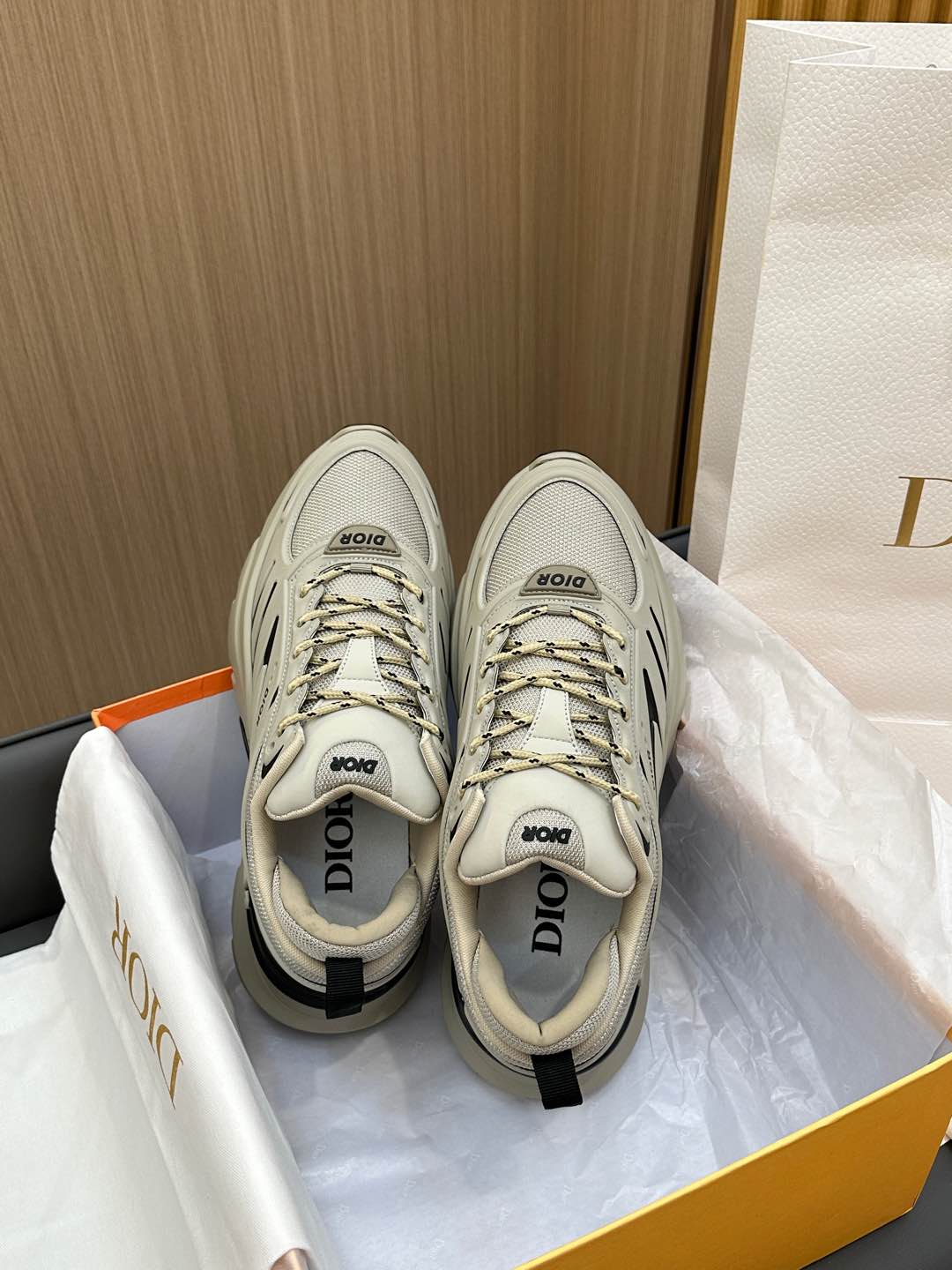 DIOR B44 BLADE SNEAKER PASTEL GRAY TECHNICAL MESH AND TECHNICAL FABRIC