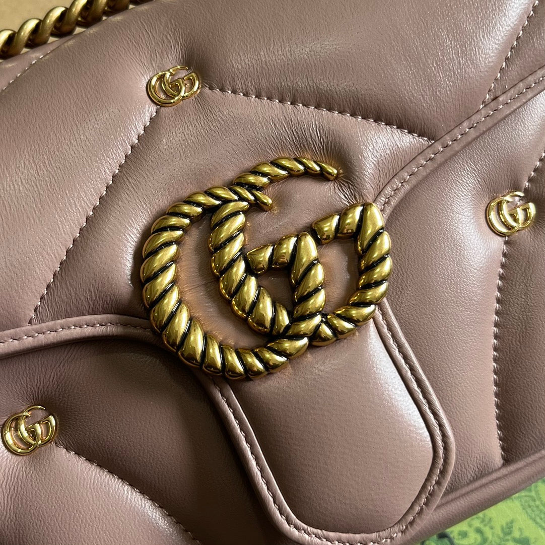 GUCCI MARMONT MEDIUM 26 BAG IN HOT PINK LAMBSKIN