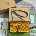 GUCCI MARMONT MEDIUM 26 BAG IN GOLDEN VELVET