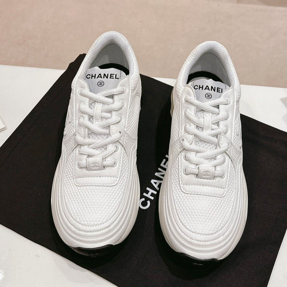 CHANEL Women's White Sneaker Breathable mesh