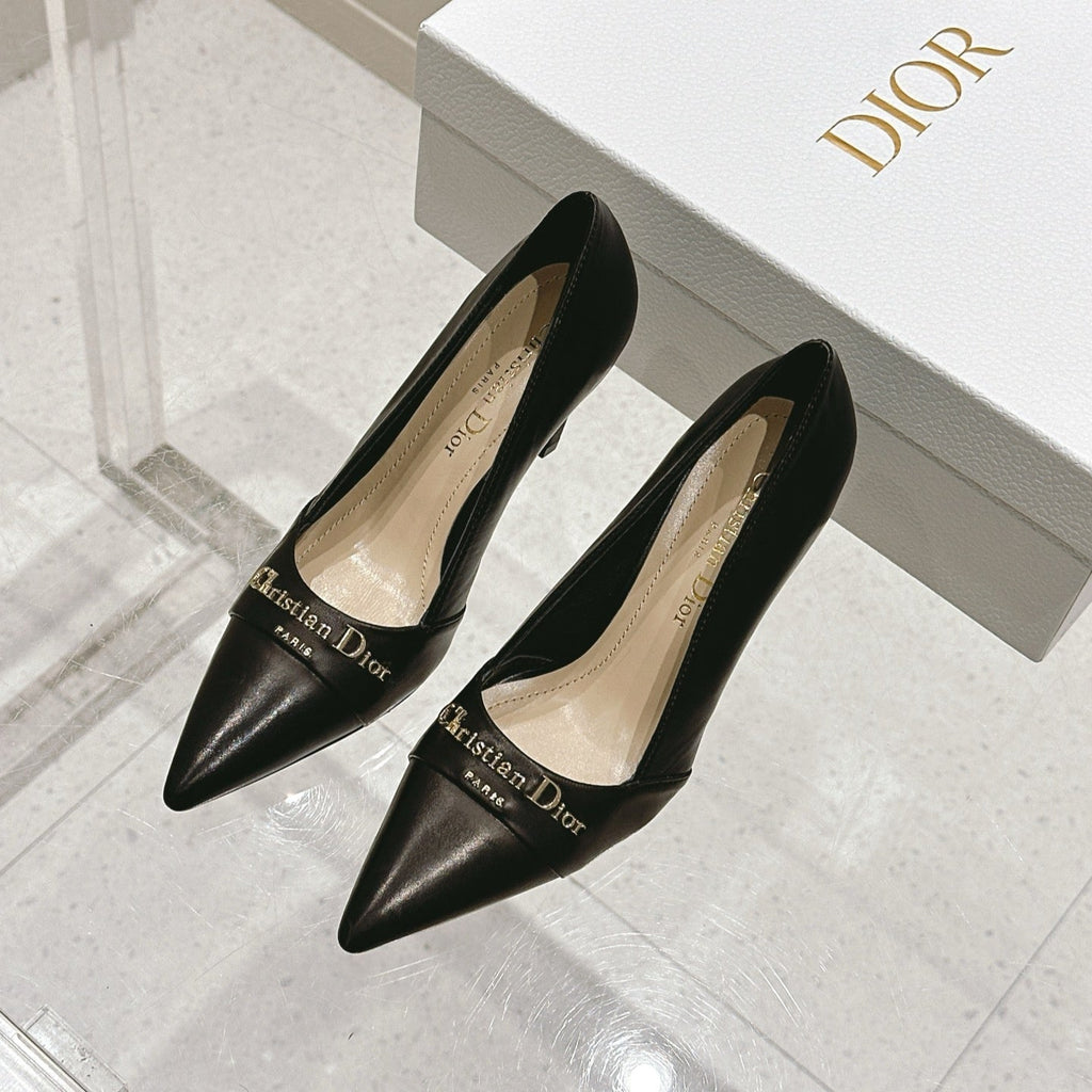 DIOR MY DD 25S POINTED TOE PUMP 50MM IN BLACK CALFSKIN