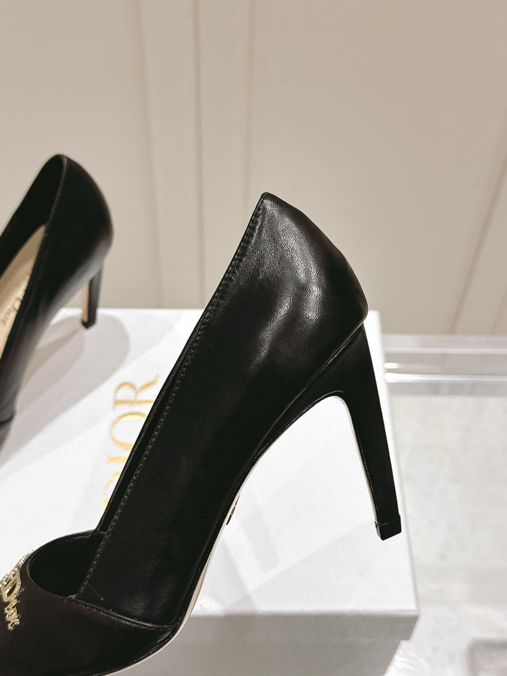 DIOR MY DD 25S POINTED TOE PUMP 50MM IN BLACK CALFSKIN