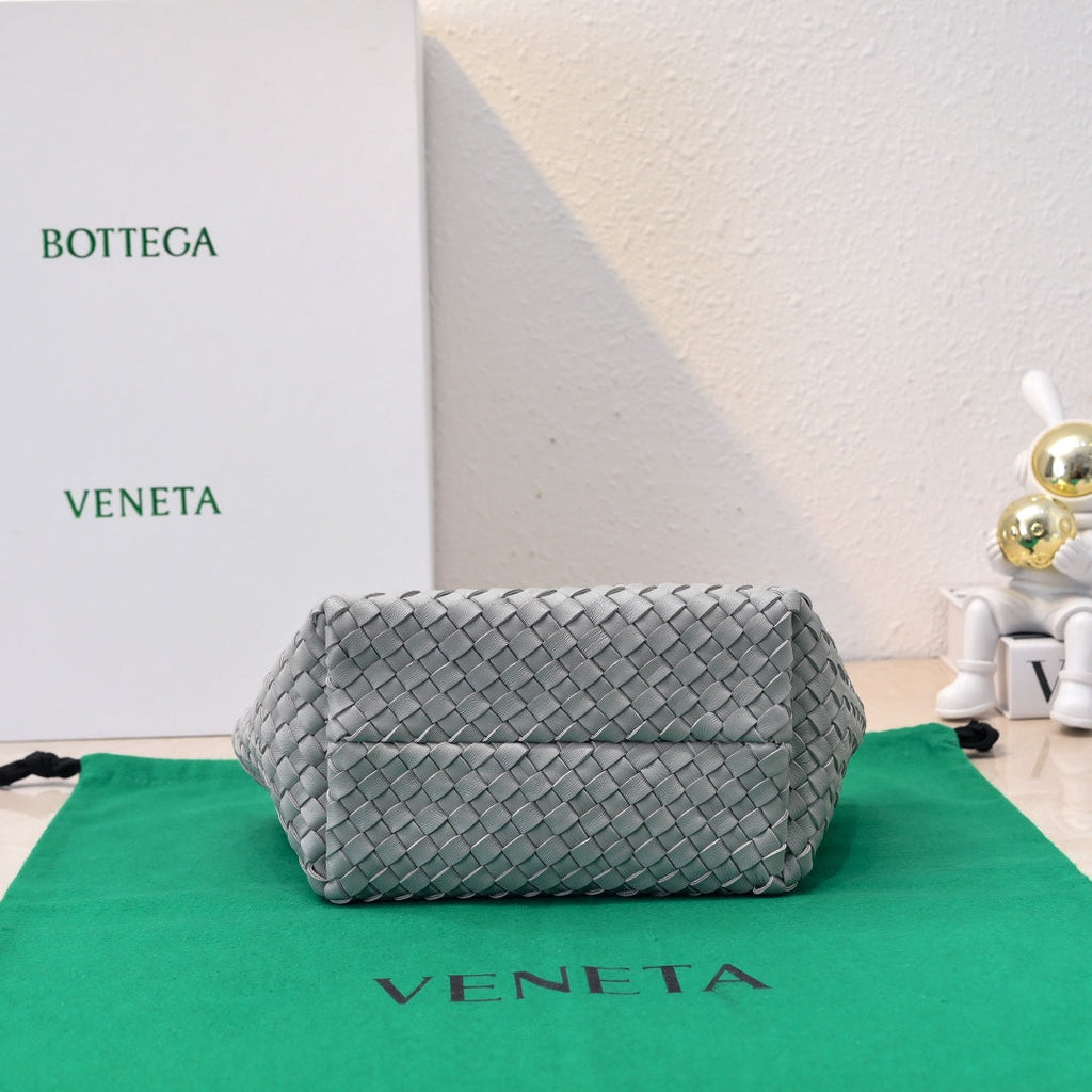 BOTTEGA VENETA Mini Cabat 20cm Grey Lambskin Ghw