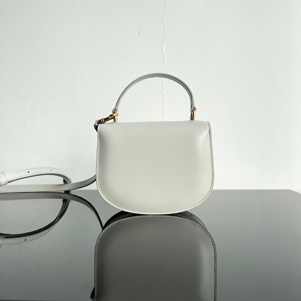 CELINE TRIOMPHE 15  White Calfskin Handbag