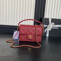 CHANEL RETRO STYLE FLAP BAG 19 IN STILETTO RED GRAINED CALFSKIN GOLD HARDWARE