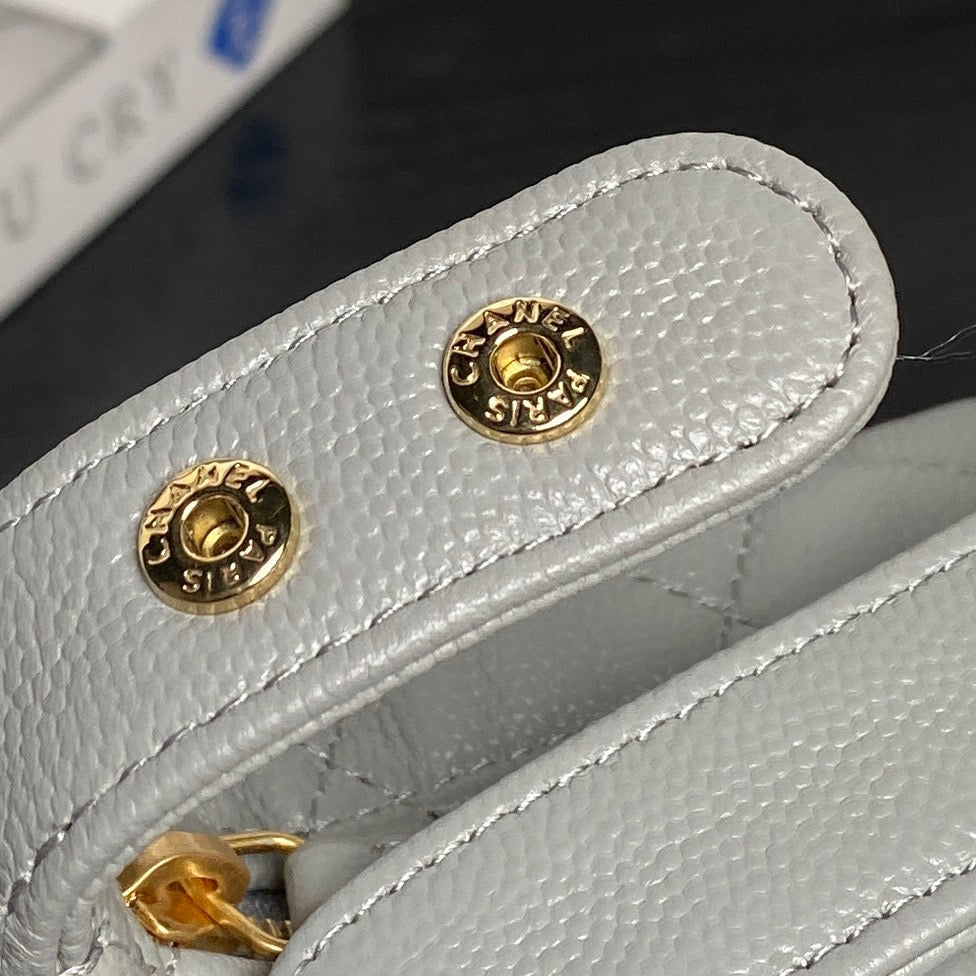 CHANEL 25S HOBO BAG 22 IN GREY CAVIAR LEATHER