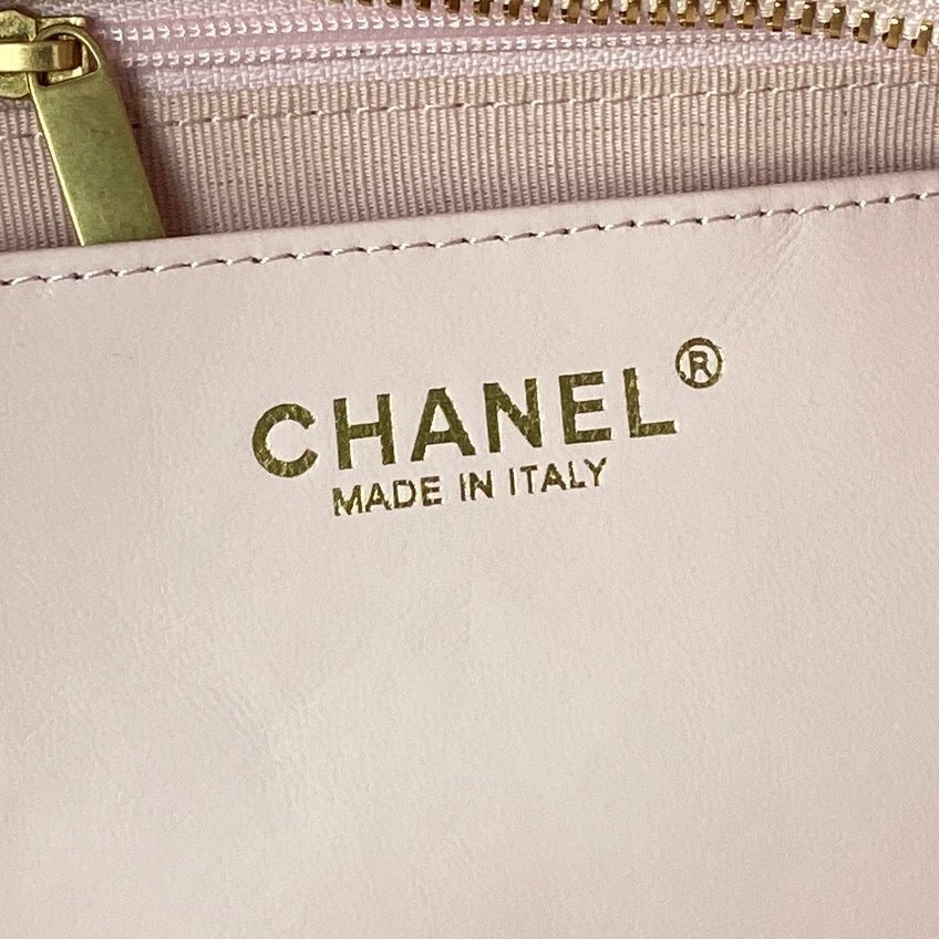 CHANEL 25S BOW BAG 38 IN PINK LAMBSKIN WITH GOLD HARDWARE