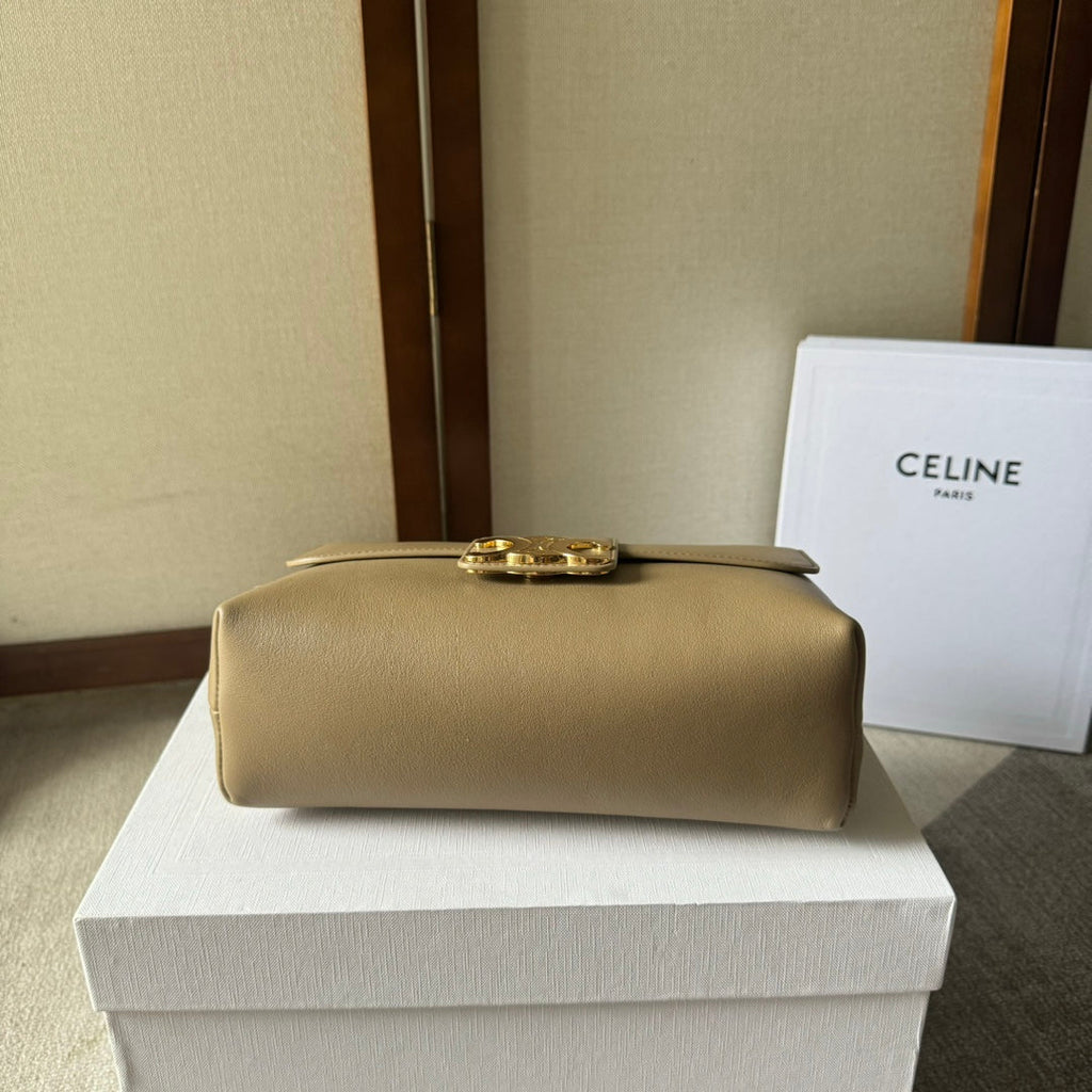 CELINE MEDIUM  VICTOIRE BAG 25 IN CAMEL GOLD CALFSKIN