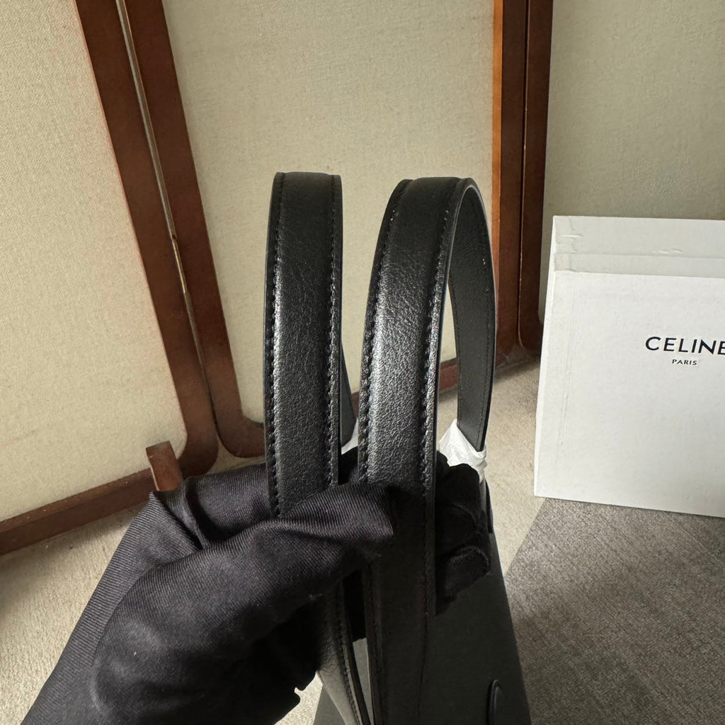 CELINE MEDIUM CABAS ANAÏS CUIR TRIOMPHE 54 IN BLACK GRAINED CALFSKIN