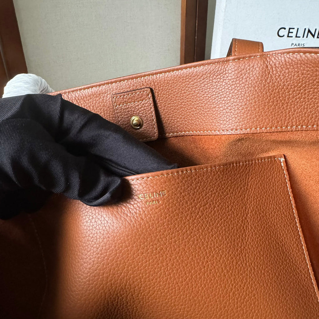 CELINE MEDIUM CABAS ANAÏS CUIR TRIOMPHE 54 IN BRONZE BROWN GRAINED CALFSKIN