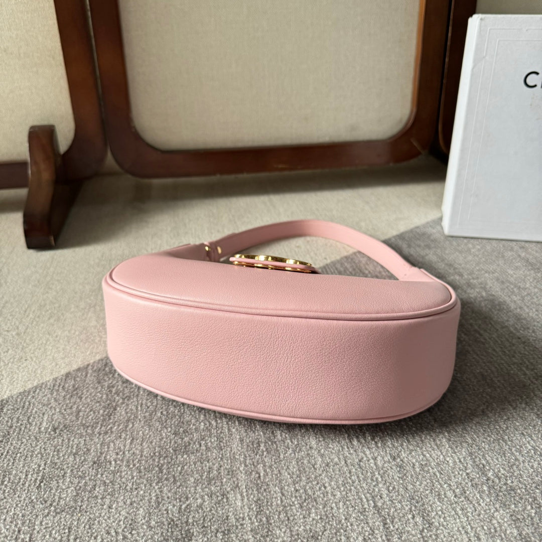 CELINE MEDIUM AVA TRIOMPHE BAG 23 IN LIGHT PINK SMOOTH CALFSKIN GOLD HARDWARE