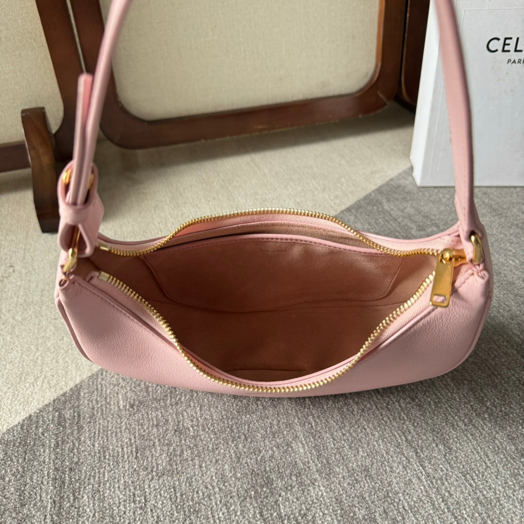 CELINE MEDIUM AVA TRIOMPHE BAG 23 IN LIGHT PINK SMOOTH CALFSKIN GOLD HARDWARE