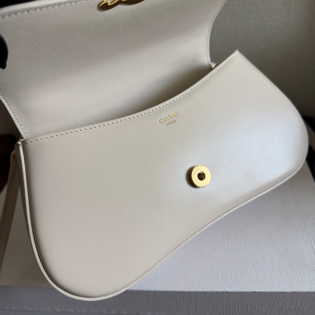CELINE TEEN LOLA 20 IN WHITE CALFSKIN GOLD HARDWARE