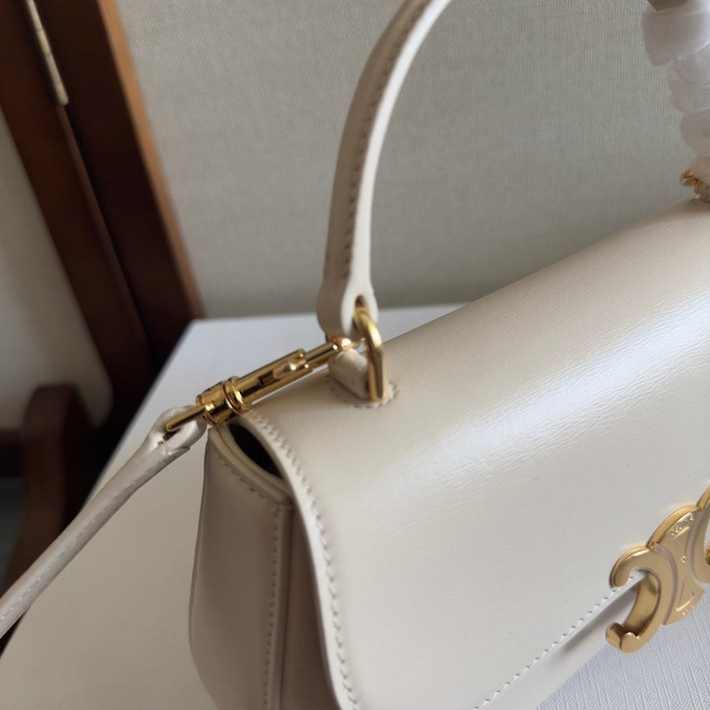 CELINE TEEN LOLA 20 IN WHITE CALFSKIN GOLD HARDWARE