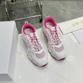 DIOR CD CHORONO SNEAKER IN WHITE AND PINK MESH
