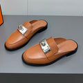 HERMES 0Z MULE IN BRONZE BROWN LAMBSKIN