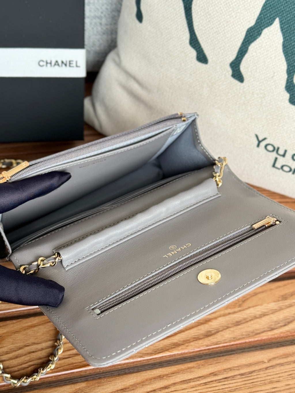 CHANEL WOC ENTRUPY 19 BAG IN SPANISH GREY CALFSKIN