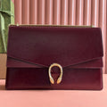 GUCCI DIONYSUS LAGRE SHOULDER BAG 42 IN ROSSO ANCORA RED  GLOSSY LAMBSKIN