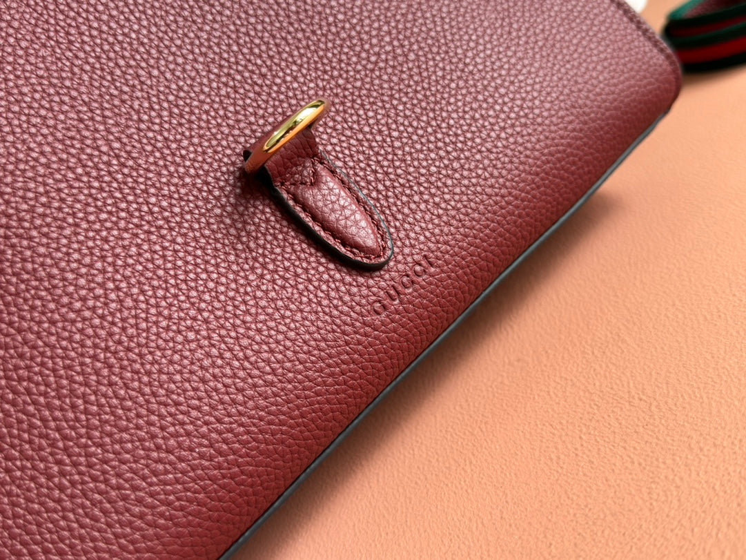 GUCCI SMALL JACKIE TOTE 24 IN BURGUNDY LAMBSKIN