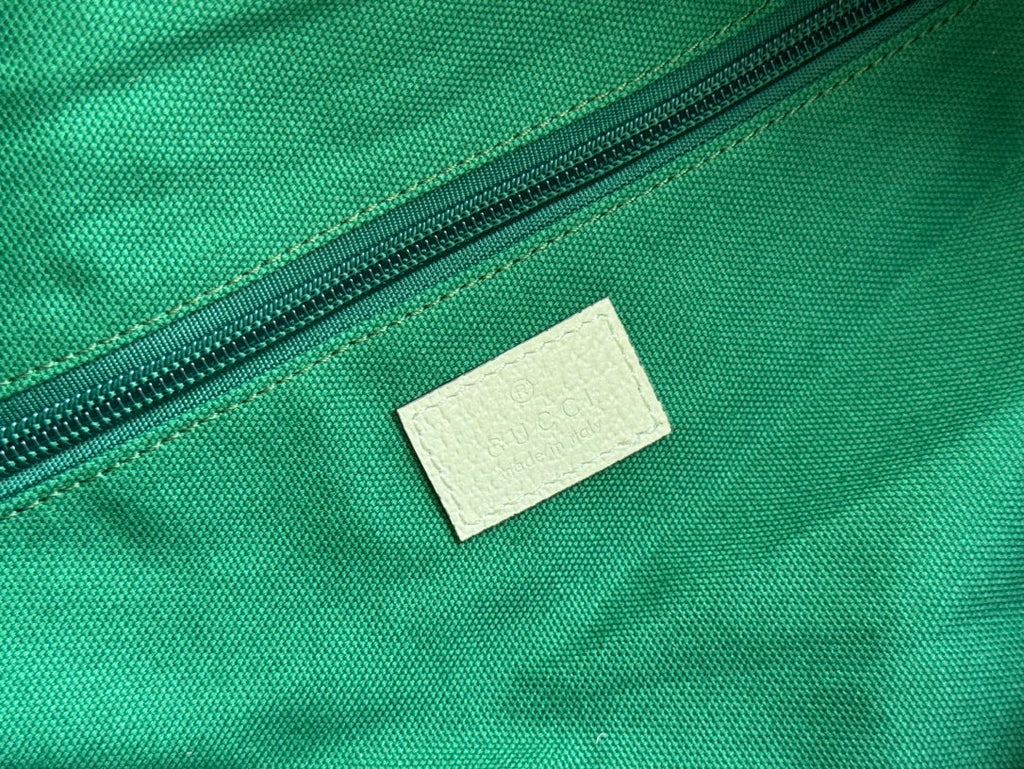 GUCCI MEDIUM DUFFLE BAG WITH WEB 47 IN WHITE SOFT  CALFSKIN