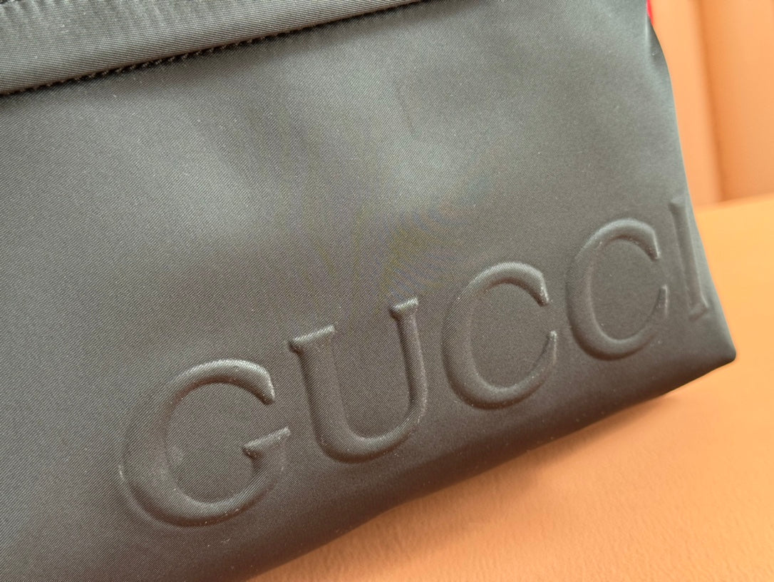 GUCCI WEB STRIPE-STRAP TOTE BAG 45 IN BLACK CANVAS