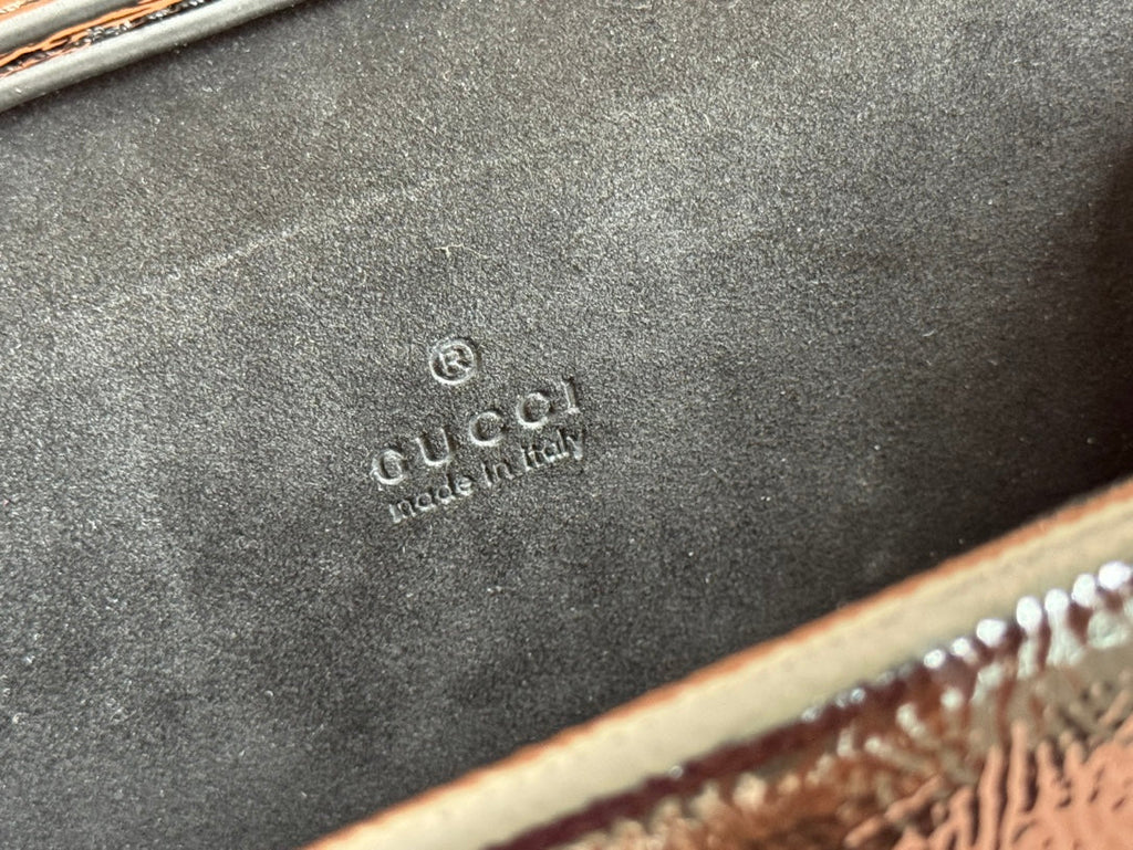 GUCCI DIONYSUS MEDIUM SHOULDER BAG 22 IN BLACK  GLOSSY LAMBSKIN