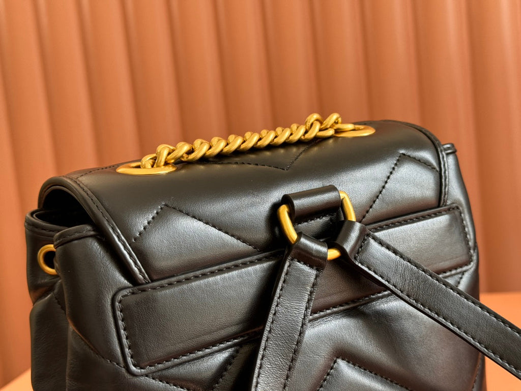 GUCCI MARMONT BACKPACK 20 IN BLACK CALFSKIN GOLD HARDWARE