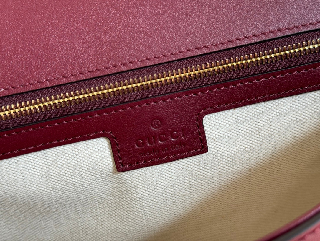GUCCI 26S BLONDIE BAG 32 IN DARK RED CALFSKIN