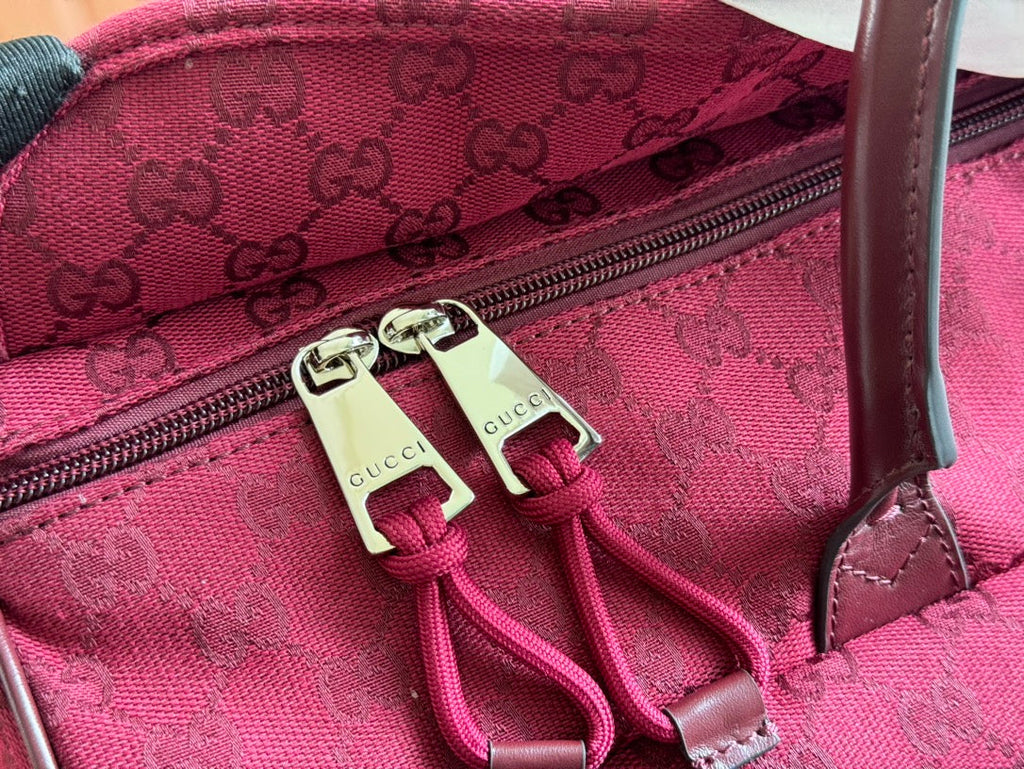 GUCCI SMALL DUFFLE BAG 42 IN ROSSO ANCORA RED  CANVAS