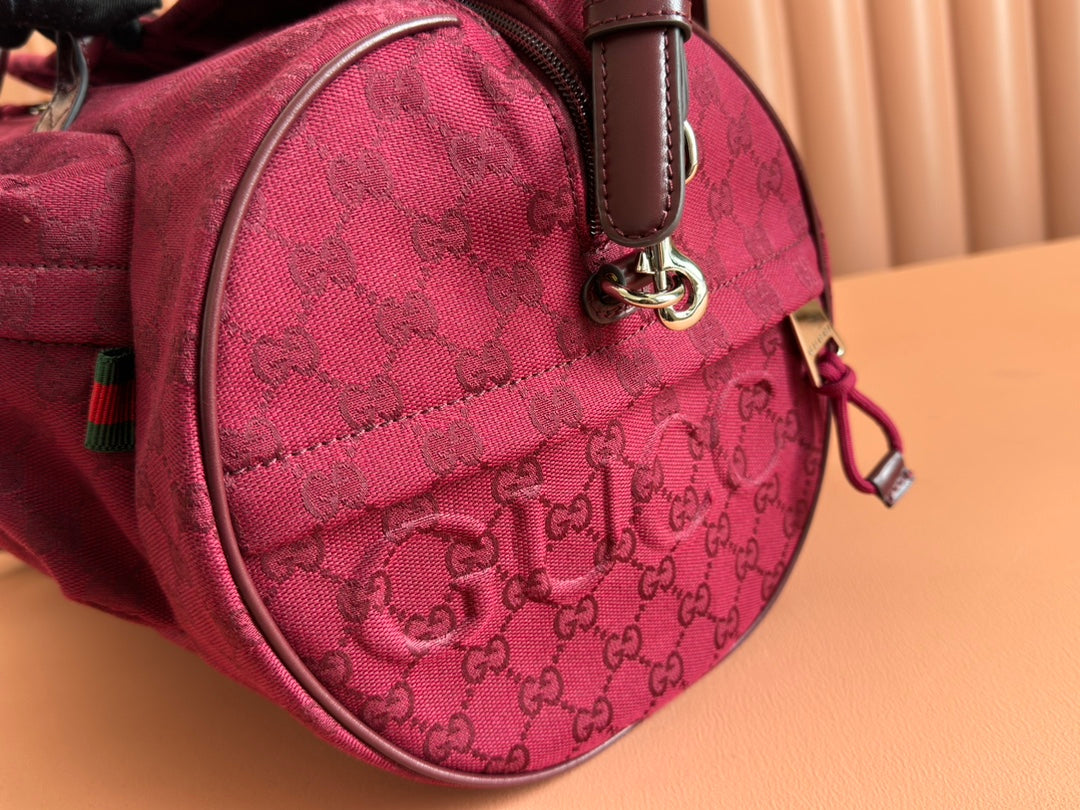 GUCCI SMALL DUFFLE BAG 42 IN ROSSO ANCORA RED  CANVAS